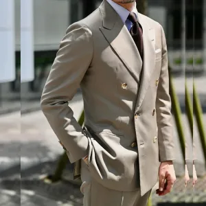 Aidase Double Breasted Peak Lapel Elegant Men's Suits Formal Wedding Gentlemen 2 Piece Jacket Pants Male Clothing Blazer Terno 2024