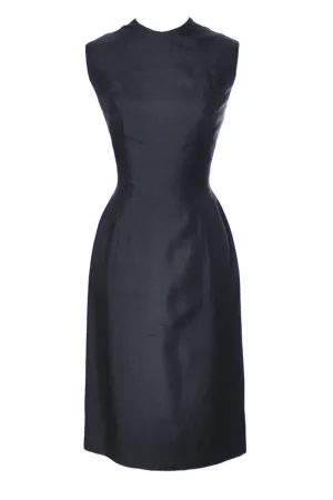 Anne Fogarty Sleeveless Silk Black Vintage Dress