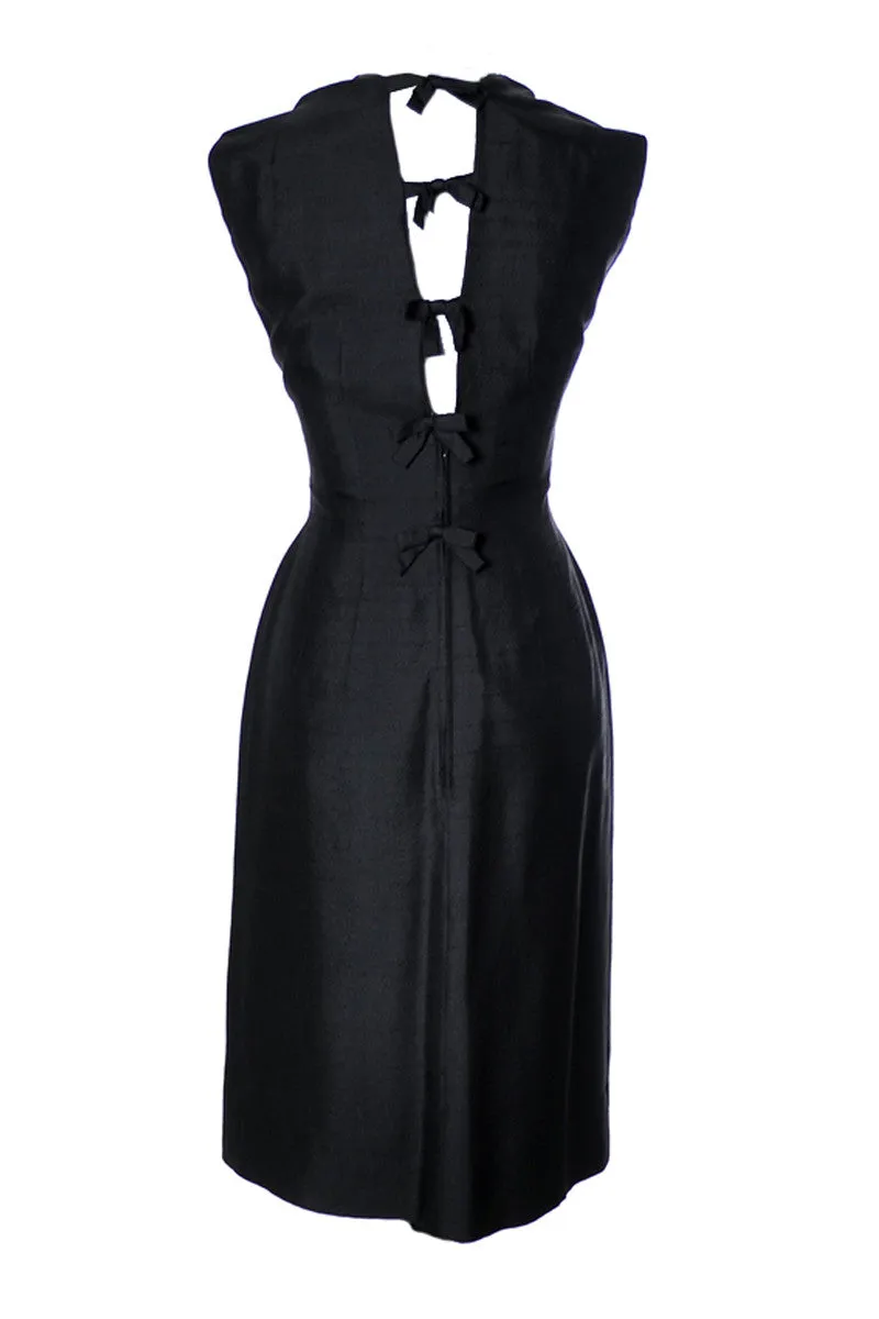 Anne Fogarty Sleeveless Silk Black Vintage Dress