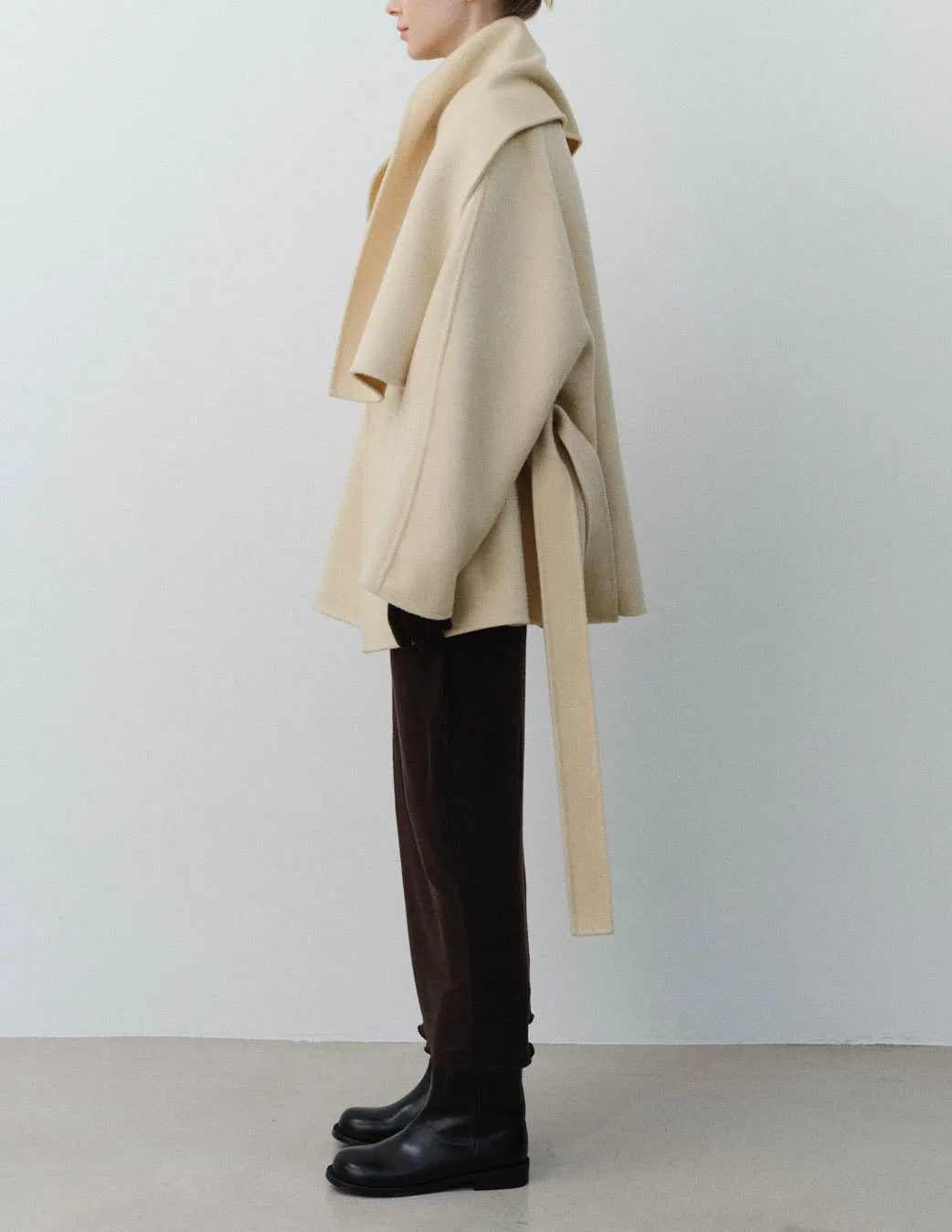 AVERY COAT WITH SCARF IVORY