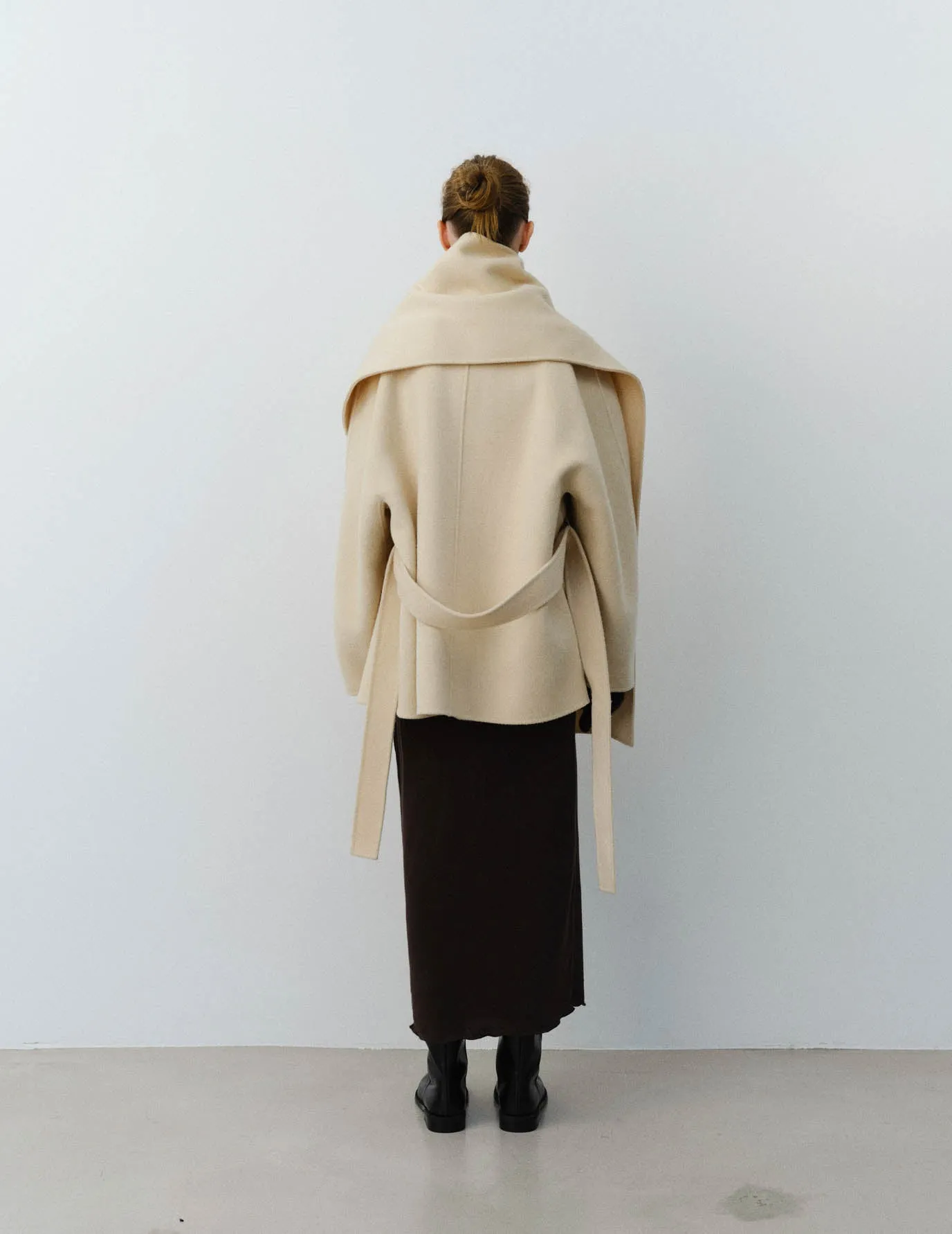 AVERY COAT WITH SCARF IVORY