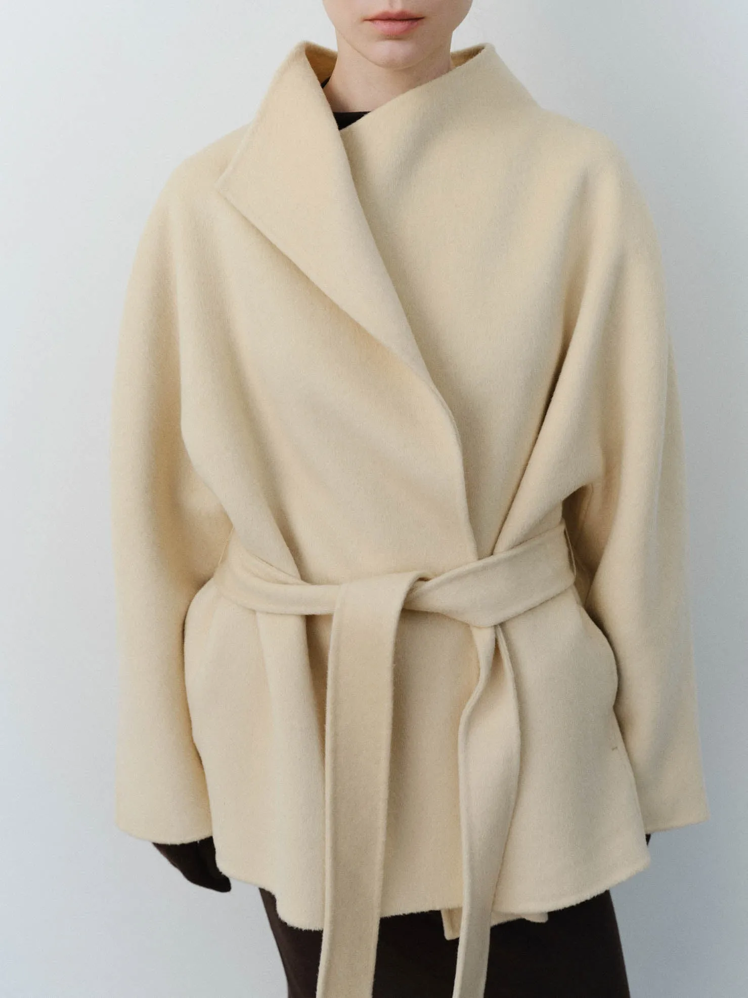 AVERY COAT WITH SCARF IVORY