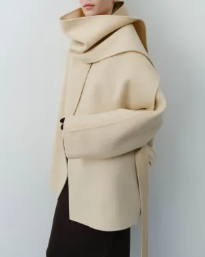 AVERY COAT WITH SCARF IVORY