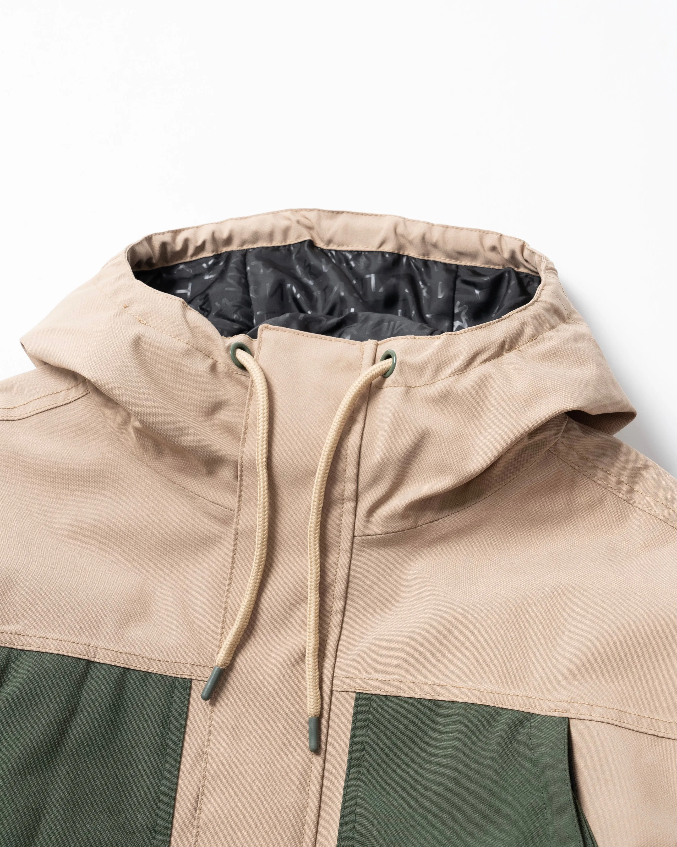 BICOLOR MULTI FULL ZIP JACKET - BEIGE