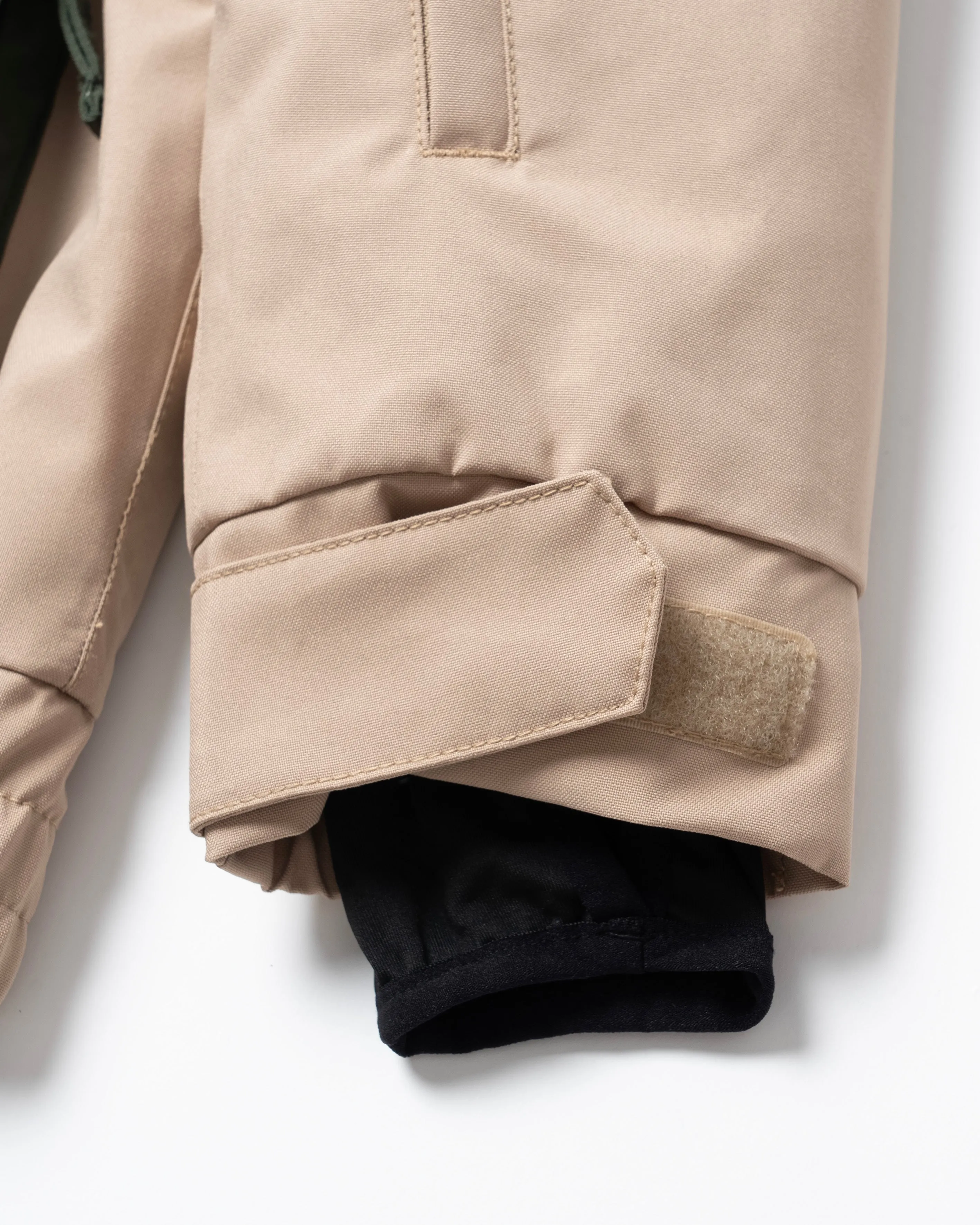 BICOLOR MULTI FULL ZIP JACKET - BEIGE