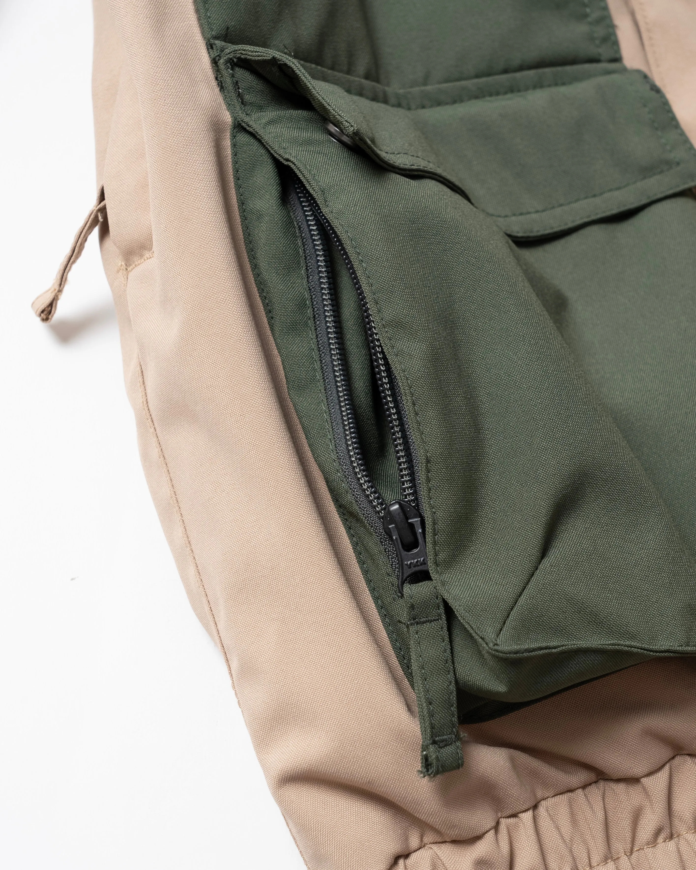 BICOLOR MULTI FULL ZIP JACKET - BEIGE