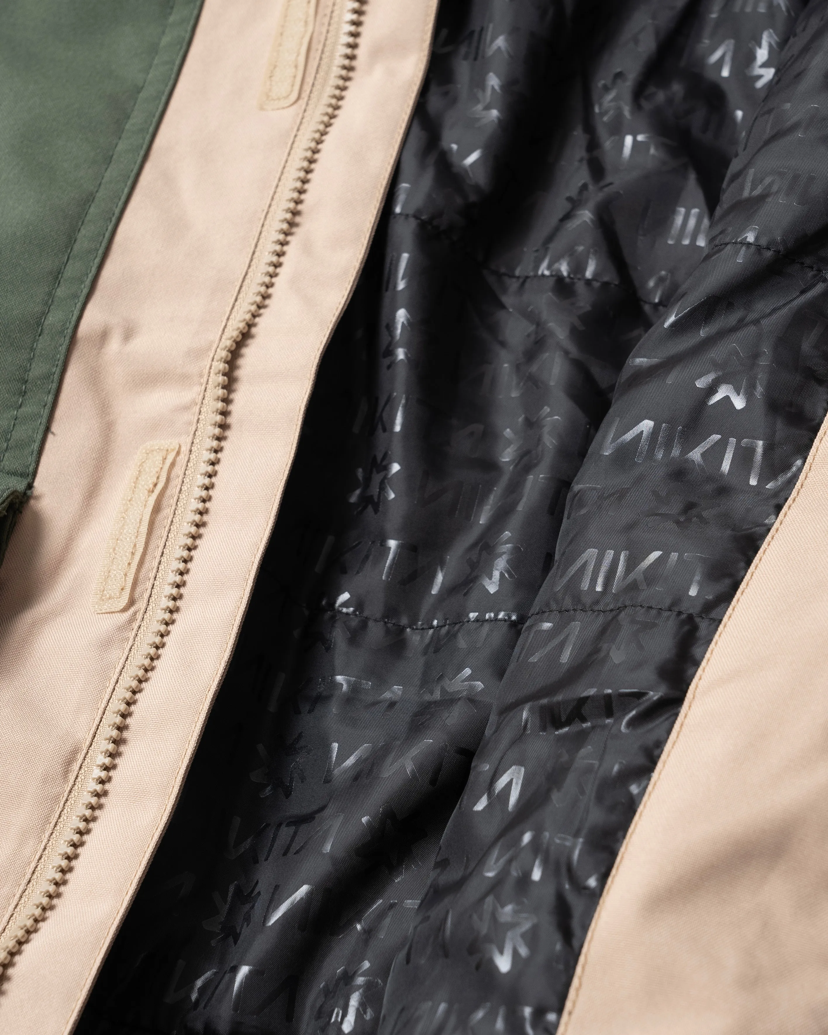 BICOLOR MULTI FULL ZIP JACKET - BEIGE