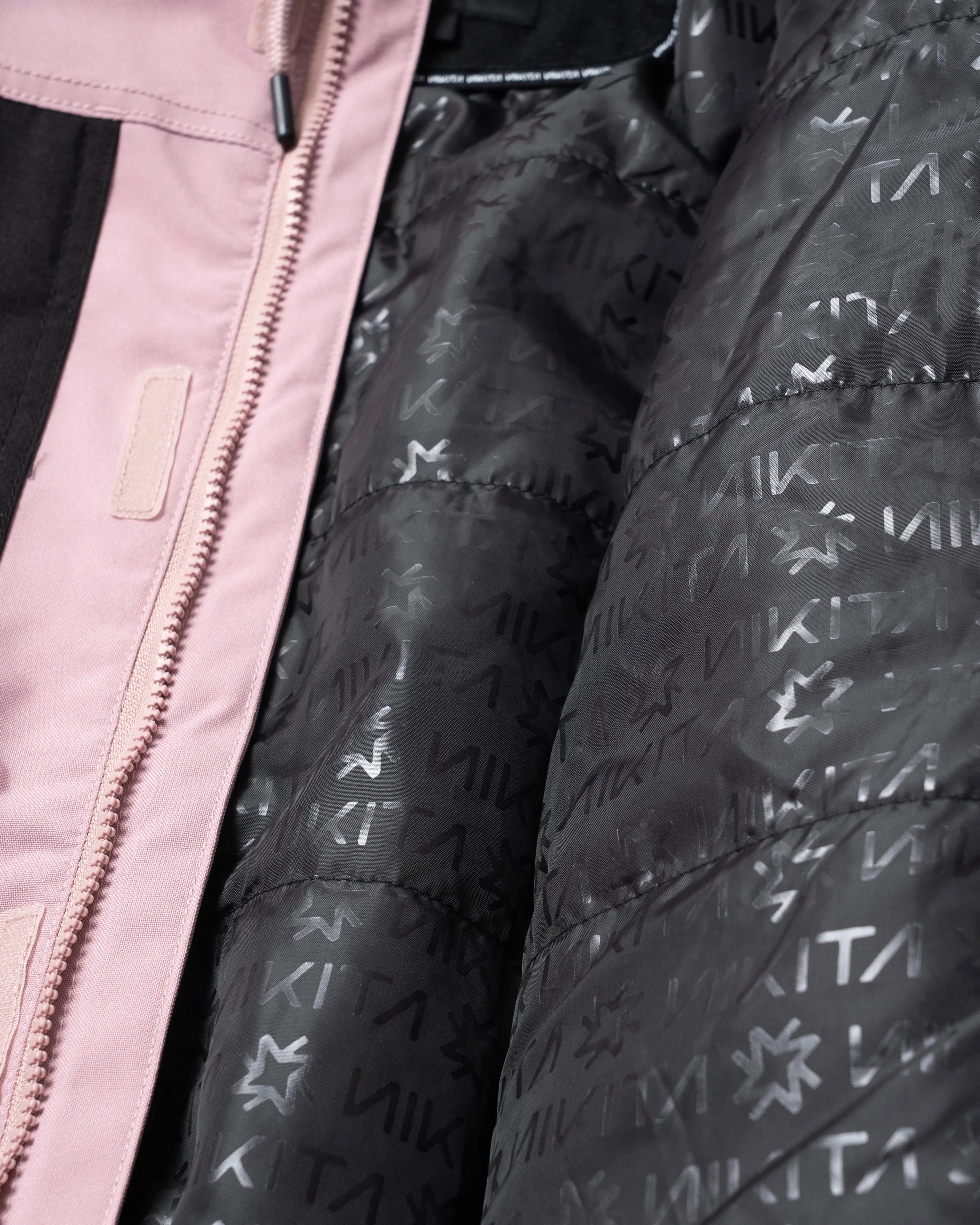 BICOLOR MULTI FULL ZIP JACKET - DUSTY PINK
