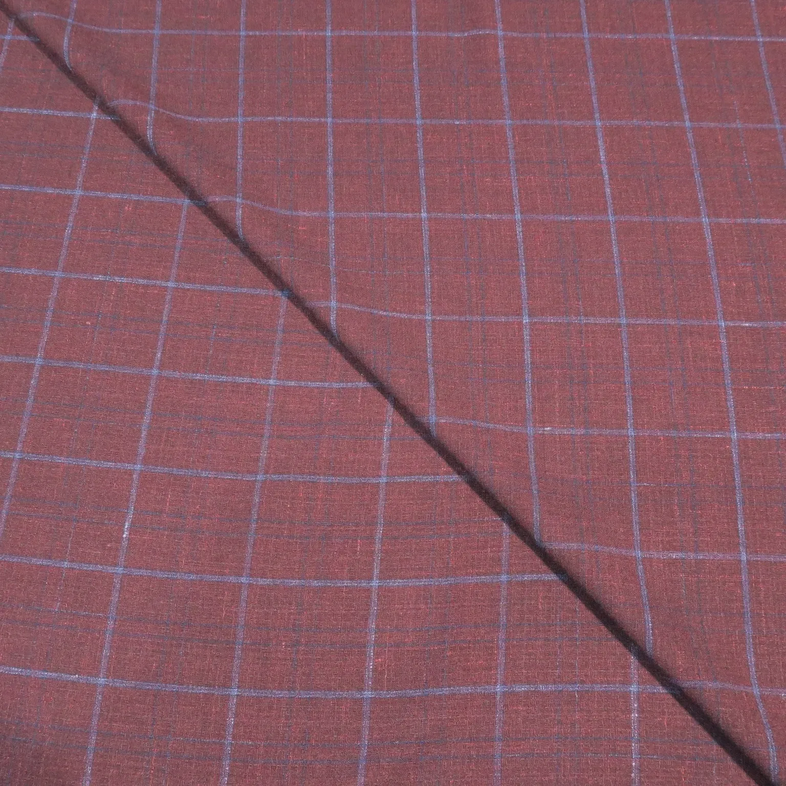 Blue Plaid Superfine Australian Wool Ermenegildo Zegna Cloth Suiting Fabric