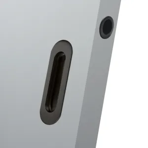 Burbank 120mm Sliding Door Oval Flush Pulls Pair and Single Finger Pull - Matt Black Finish