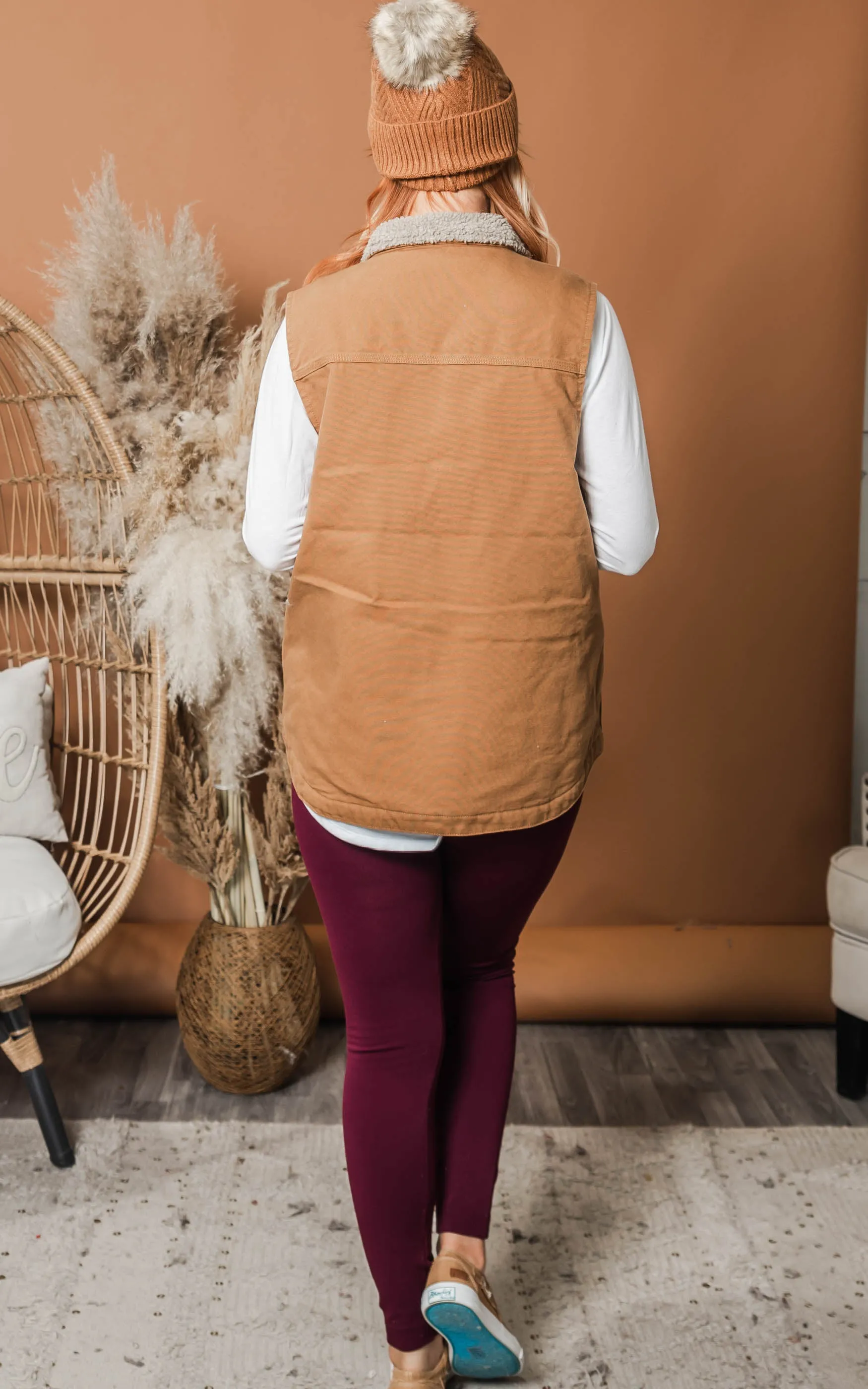 Carhartt Washed Duck Sherpa-Lined Mock-Neck Vest