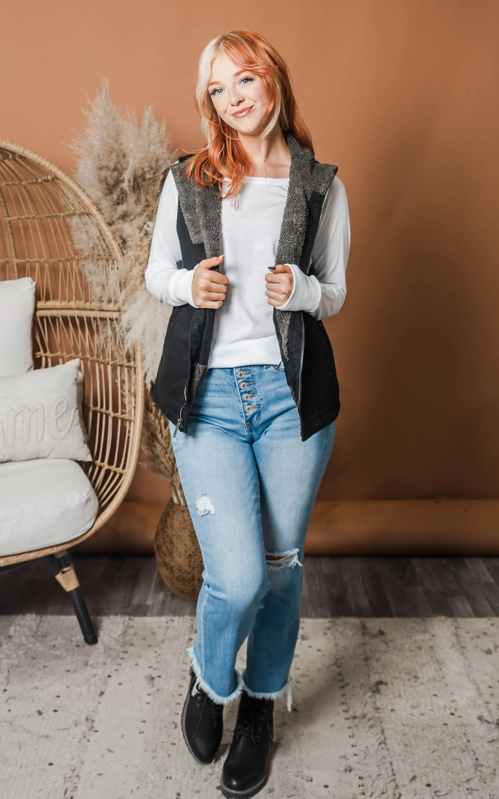 Carhartt Washed Duck Sherpa-Lined Mock-Neck Vest