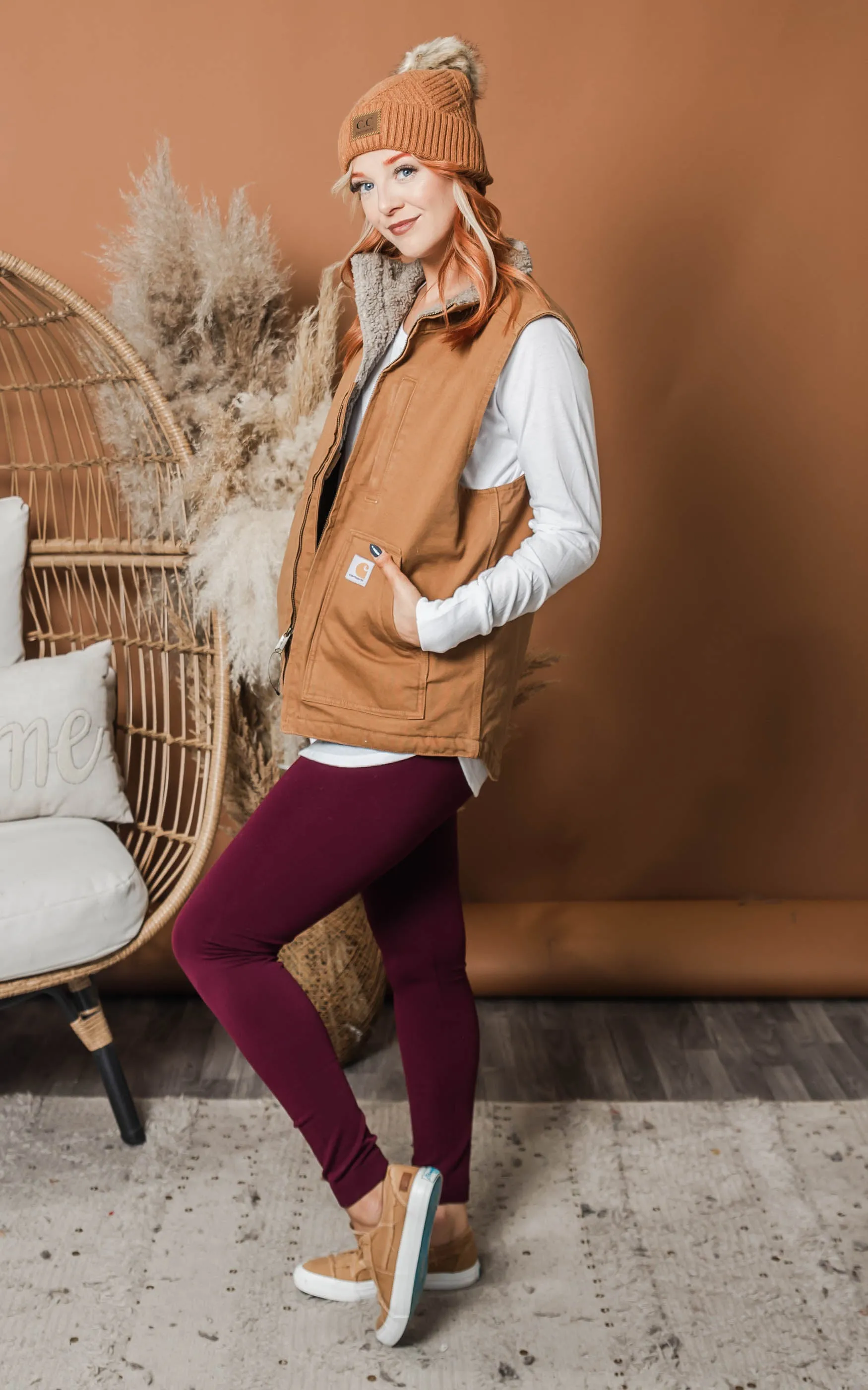 Carhartt Washed Duck Sherpa-Lined Mock-Neck Vest