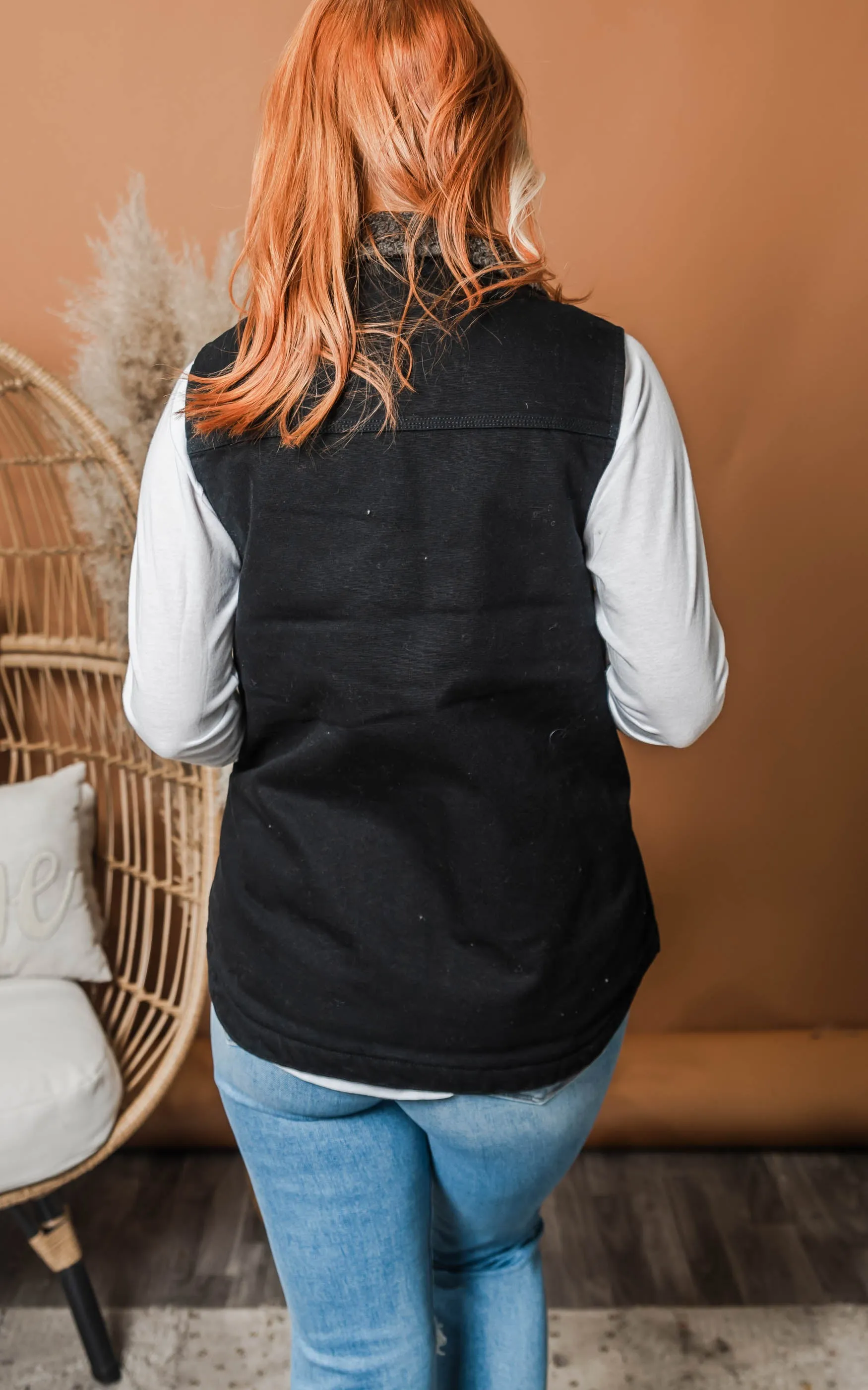 Carhartt Washed Duck Sherpa-Lined Mock-Neck Vest