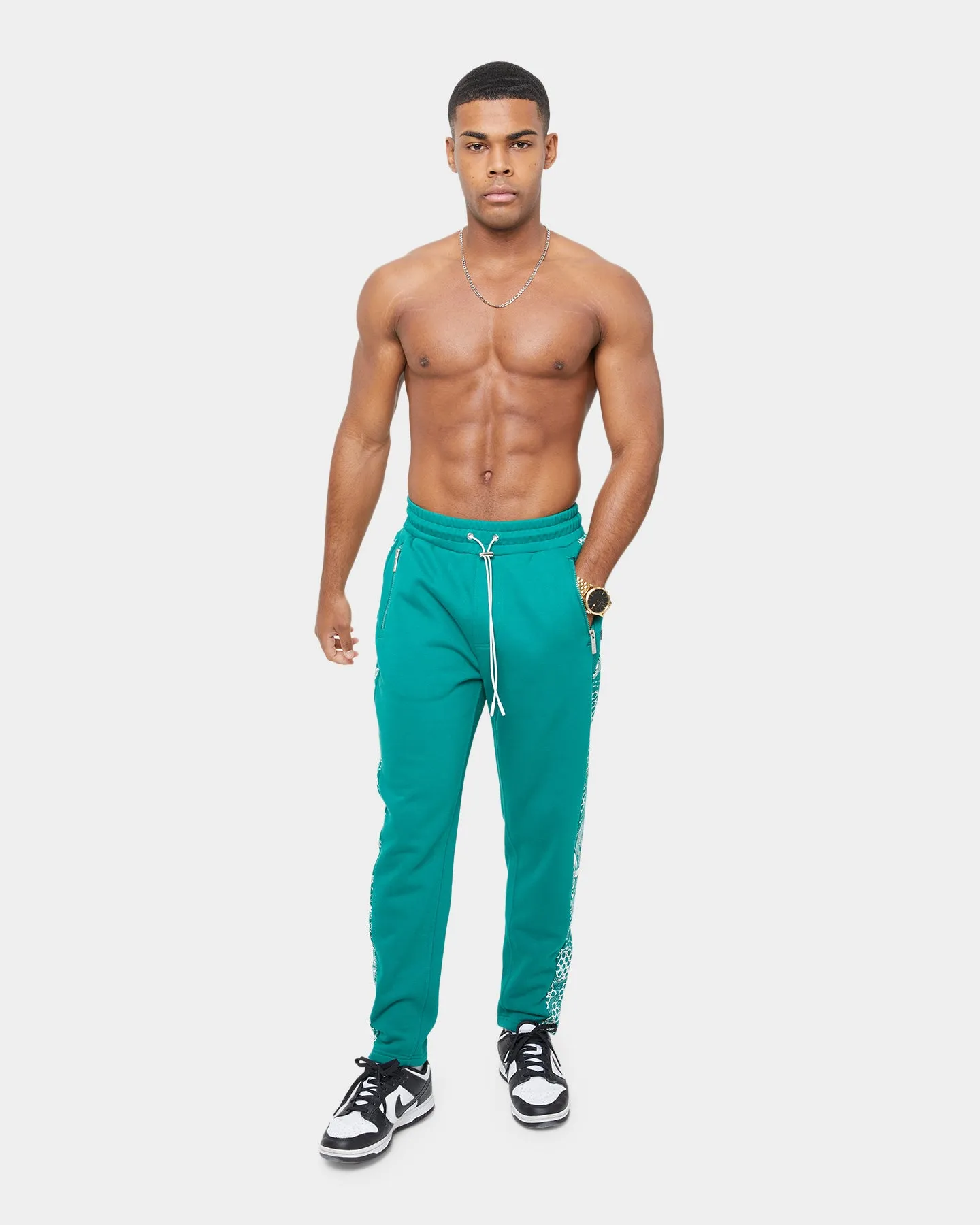 Carre Bandana Ultra Panel Track Pants Deep Teal