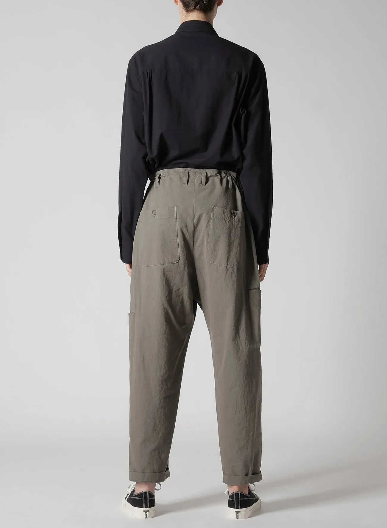 COTTON POPLIN PANTS WITH RIGHT AND LEFT LEG POCKETS