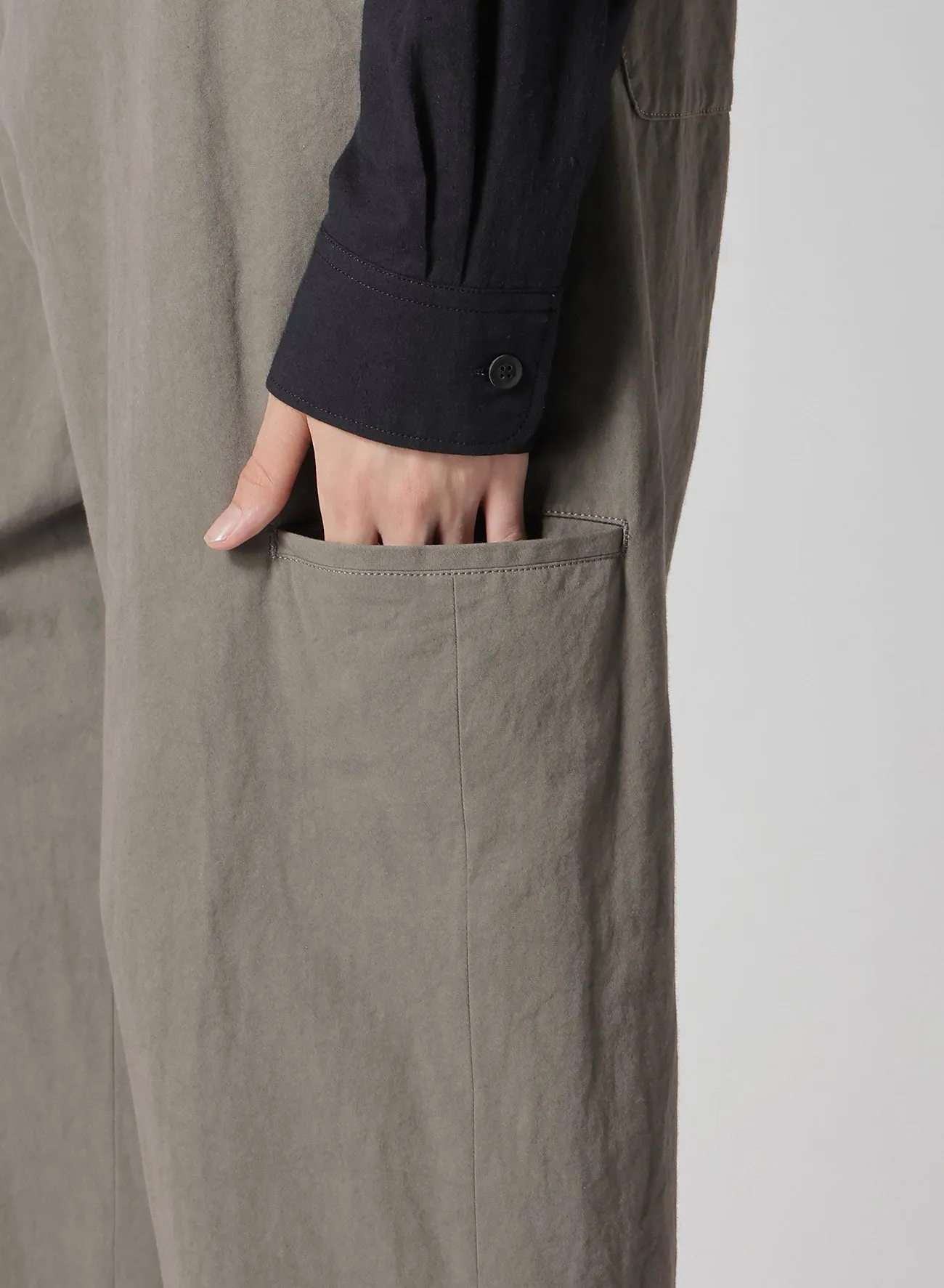 COTTON POPLIN PANTS WITH RIGHT AND LEFT LEG POCKETS