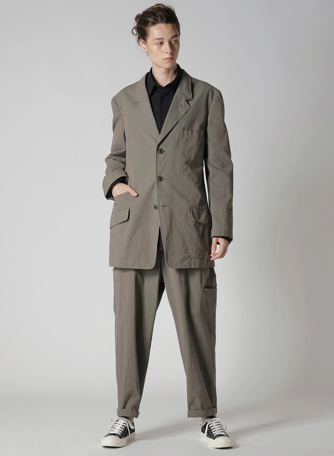 COTTON POPLIN PANTS WITH RIGHT AND LEFT LEG POCKETS