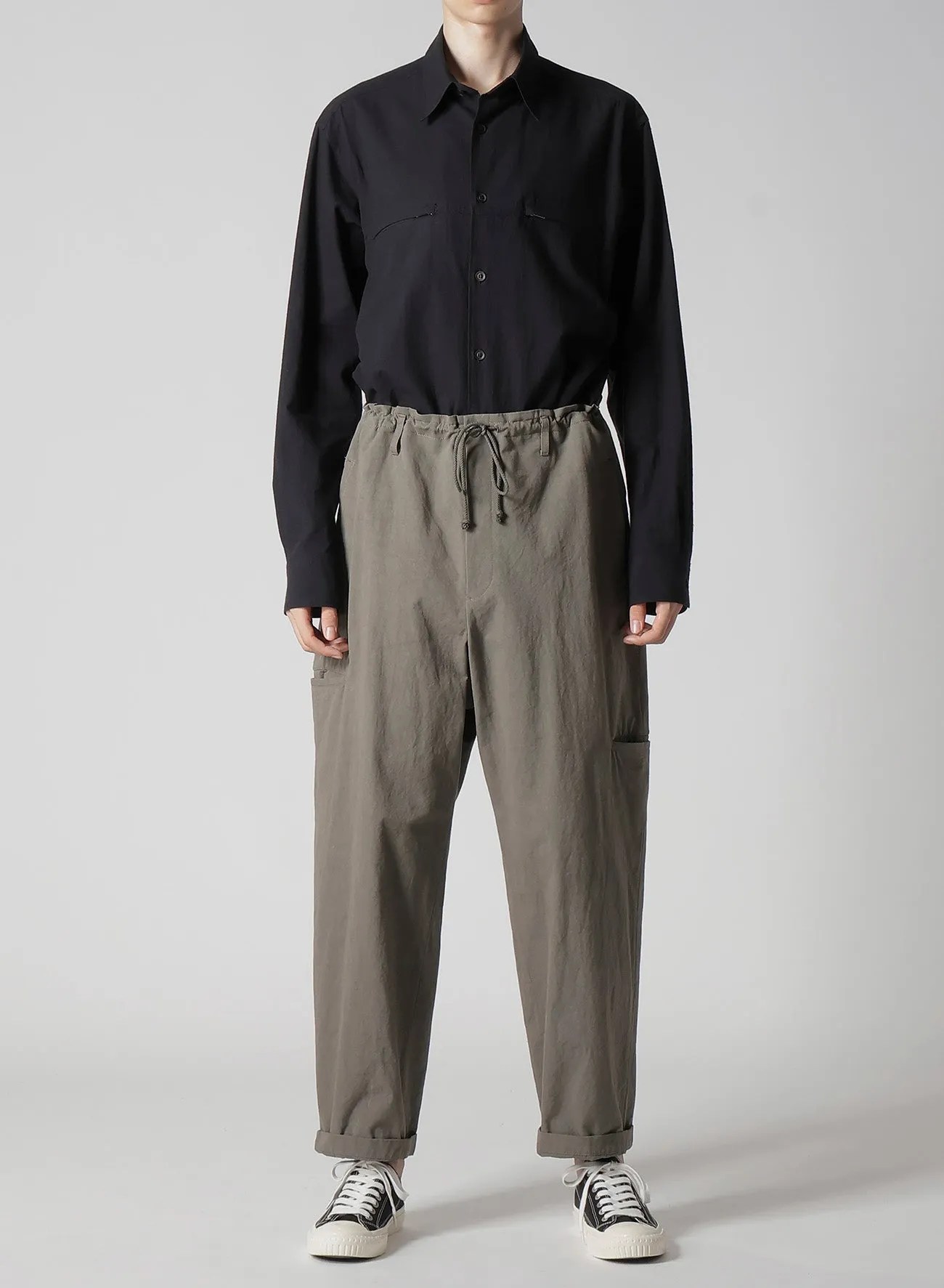 COTTON POPLIN PANTS WITH RIGHT AND LEFT LEG POCKETS