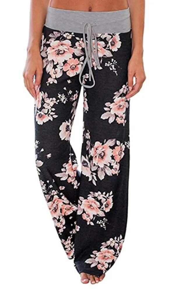 Desert Flower Comfy Drawstring Palazzo Lounge Pants