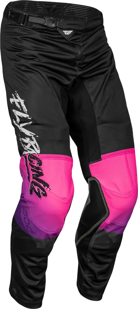 Fly Racing Youth Kinetic Mesh Khaos Pants Black/Purple/Pink