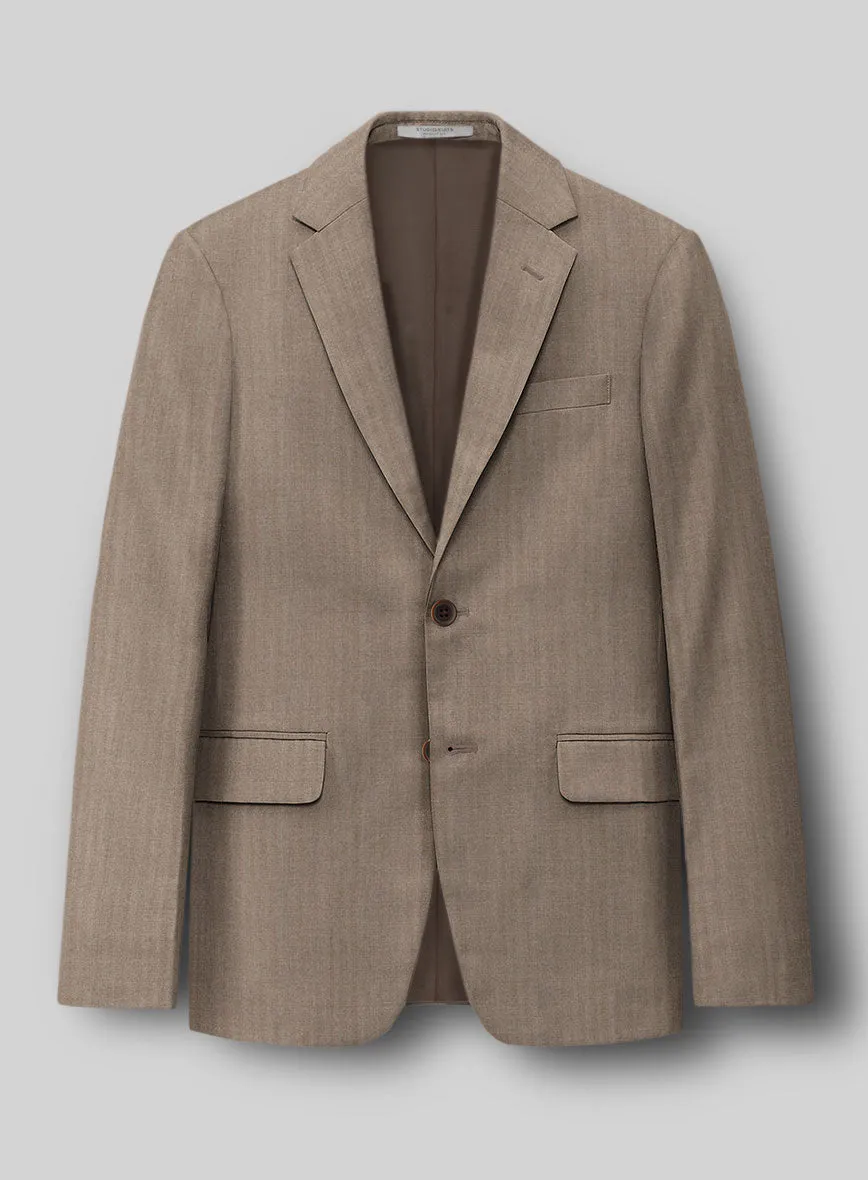 Hardy Minnis Brown Herringbone Wool Suit