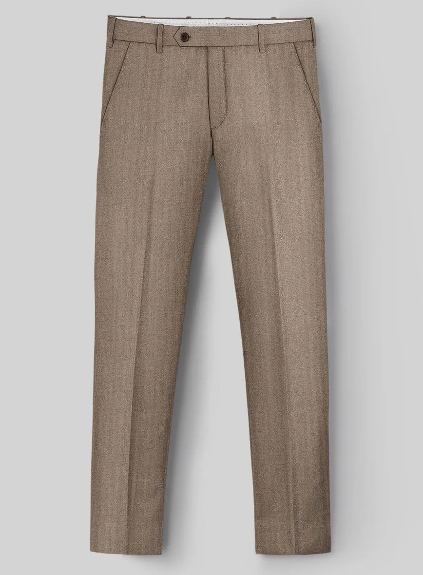 Hardy Minnis Brown Herringbone Wool Suit