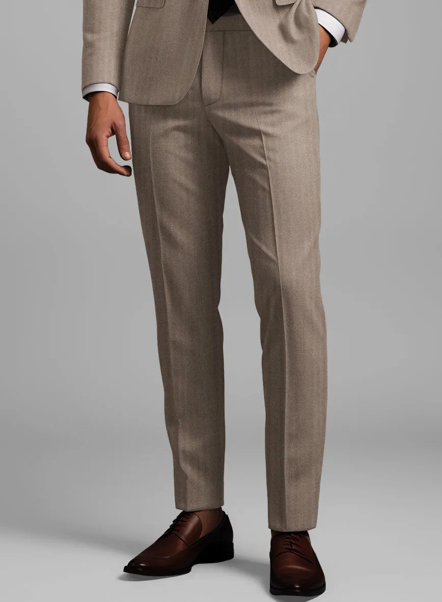 Hardy Minnis Brown Herringbone Wool Suit