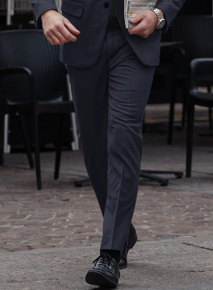 Hardy Minnis Pane Blue Wool Suit