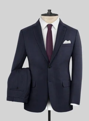 Hardy Minnis Pane Blue Wool Suit