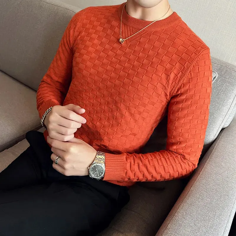 Jacquard Woven O-Neck Sweater