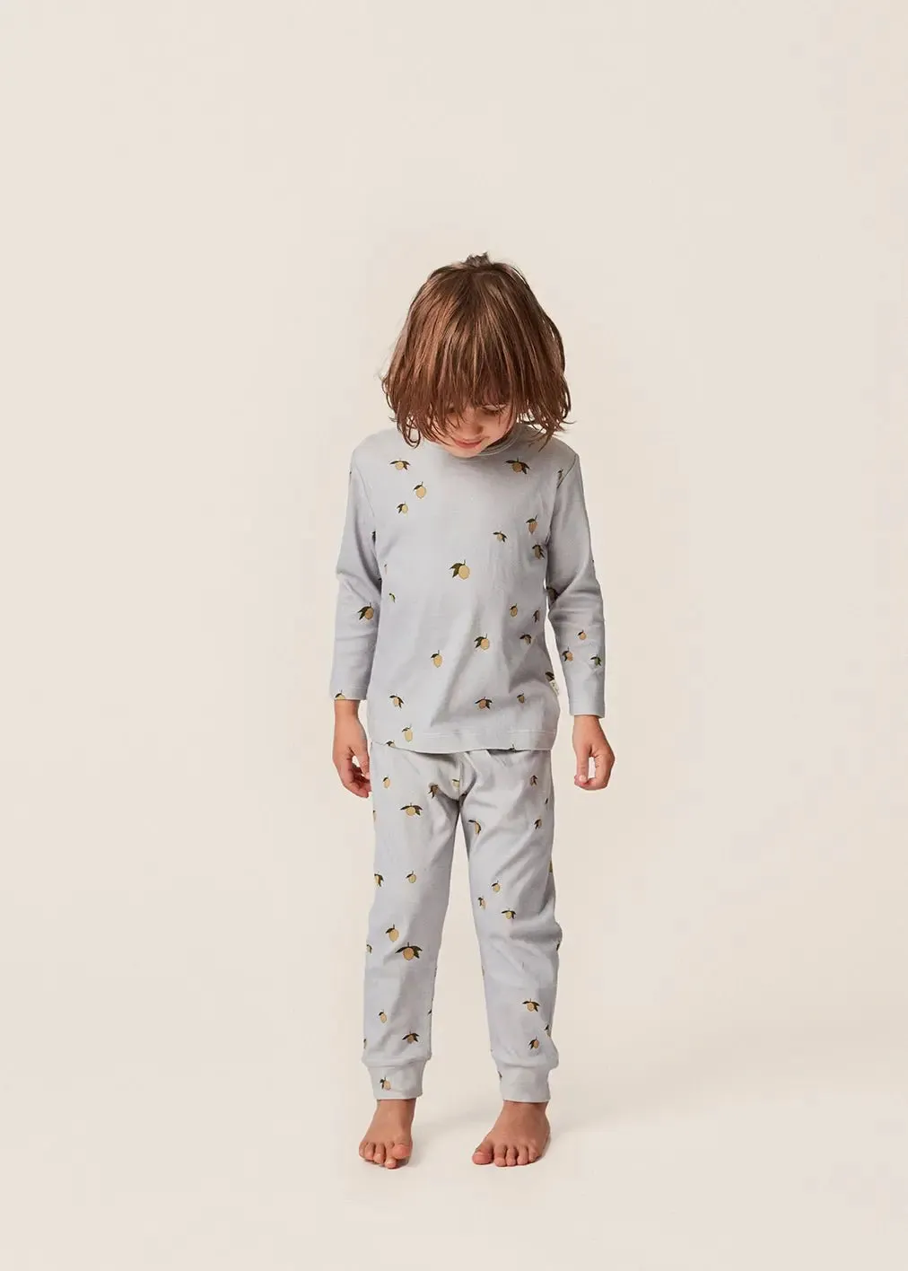 Lemon Harbor Print Basic Baby Pants GOTS