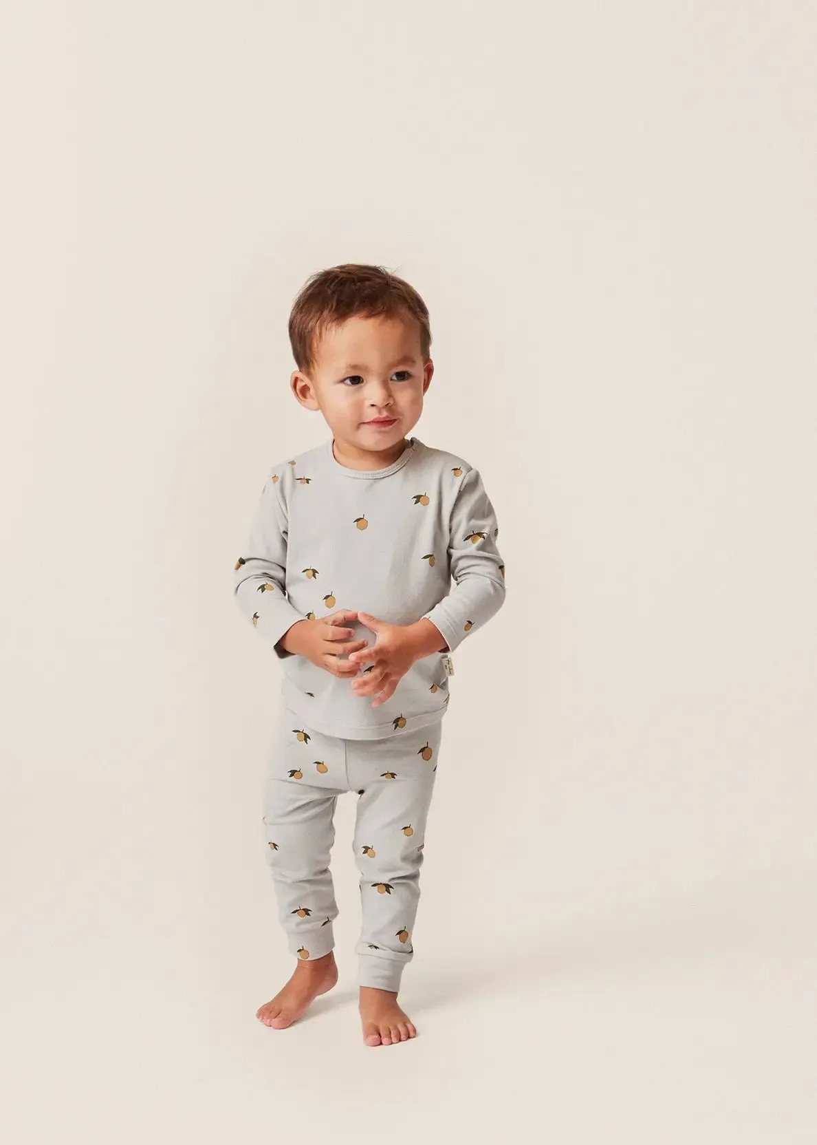 Lemon Harbor Print Basic Baby Pants GOTS