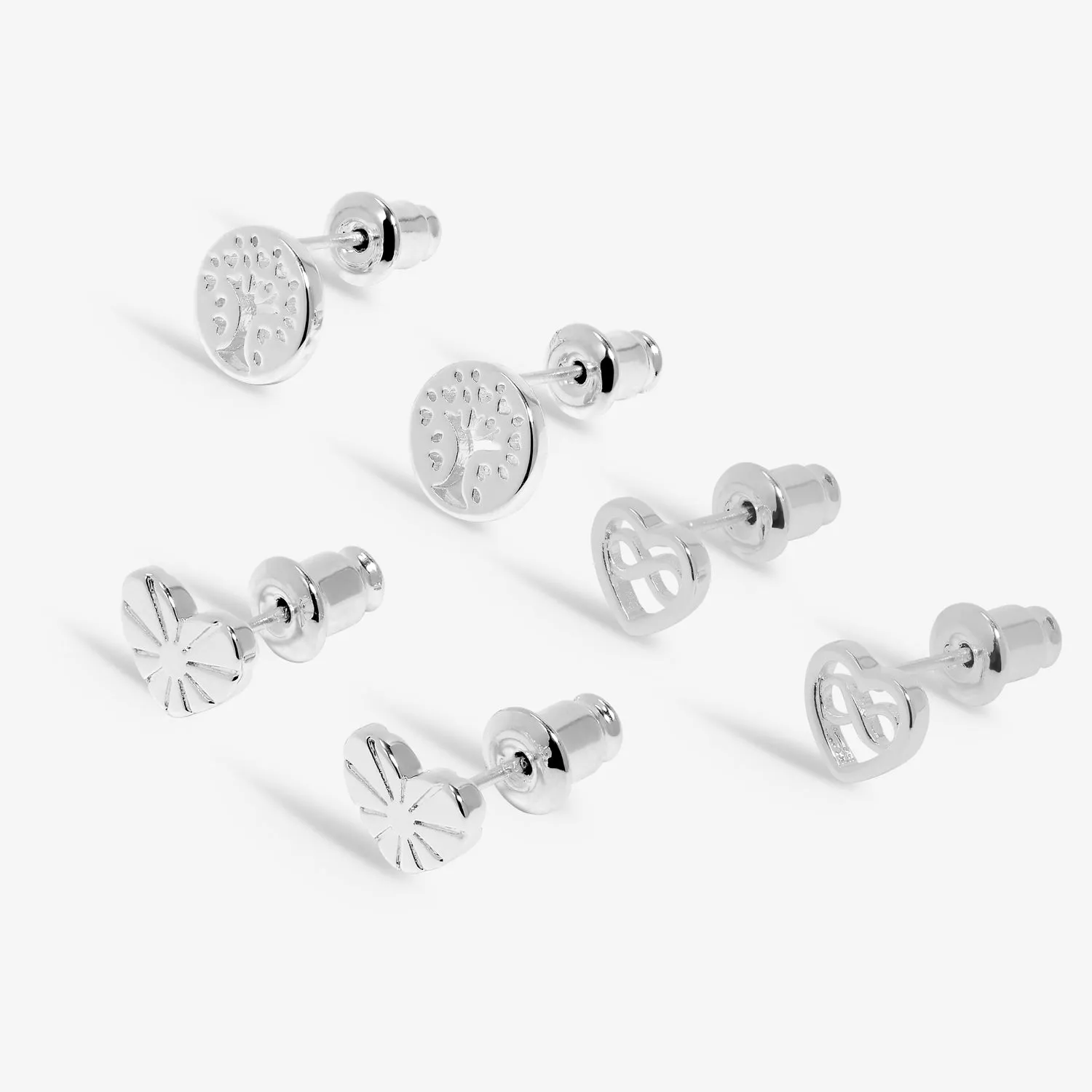 Lifes A Charm Family Silver Plated Earrings 7850