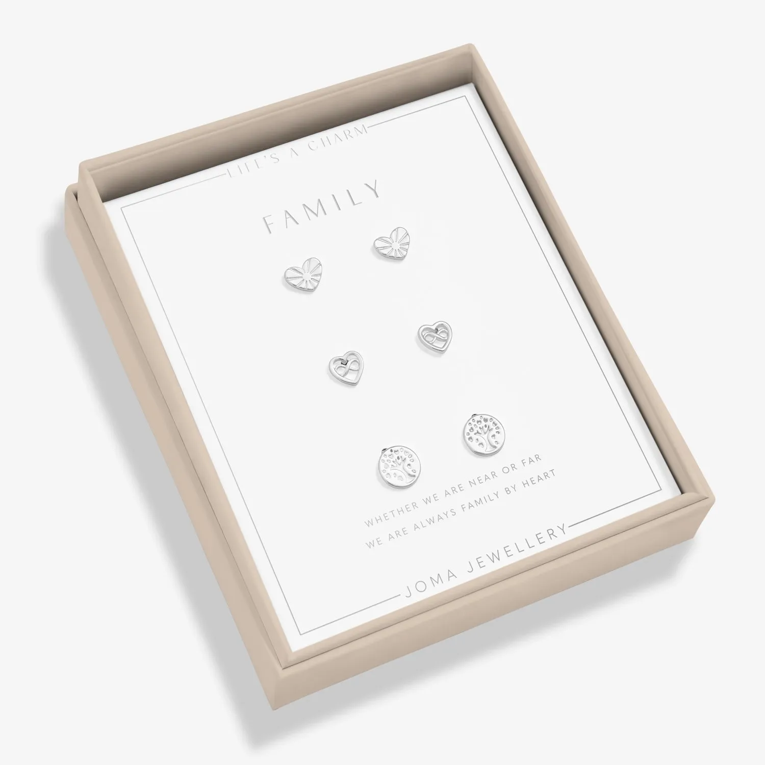 Lifes A Charm Family Silver Plated Earrings 7850
