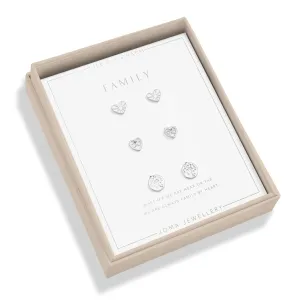 Lifes A Charm Family Silver Plated Earrings 7850