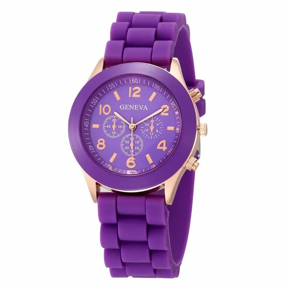 Luxury Women's Silicone Strap Quartz Watch: Elegant Timepiece