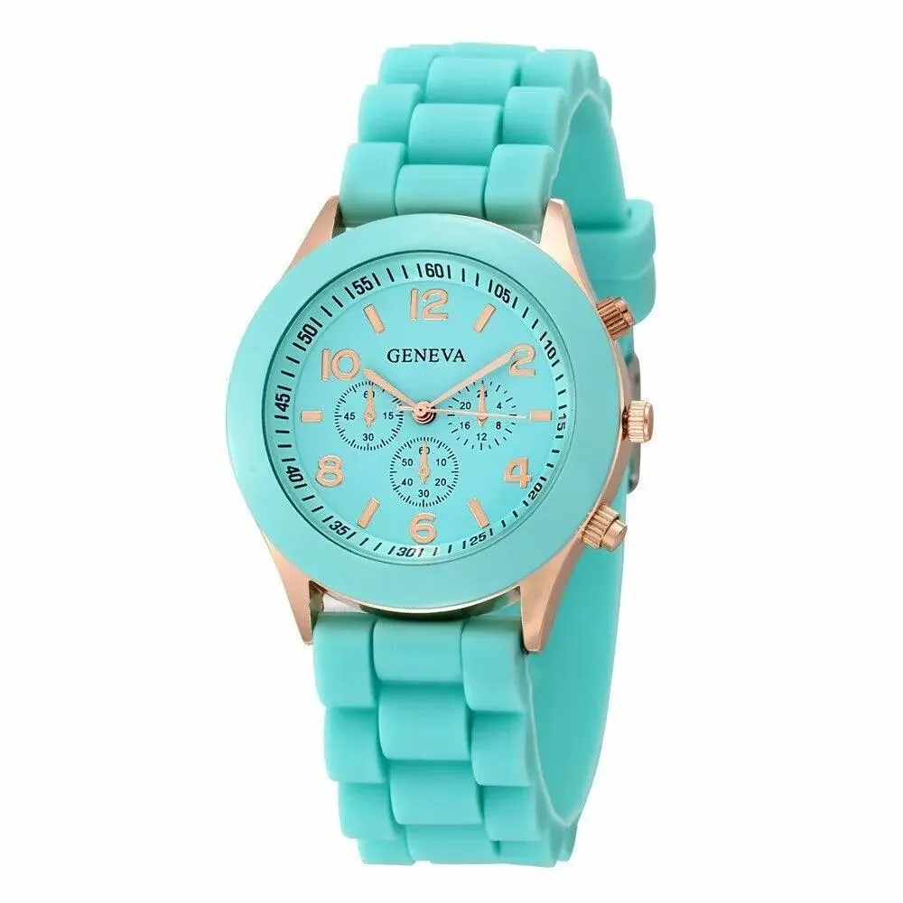 Luxury Women's Silicone Strap Quartz Watch: Elegant Timepiece