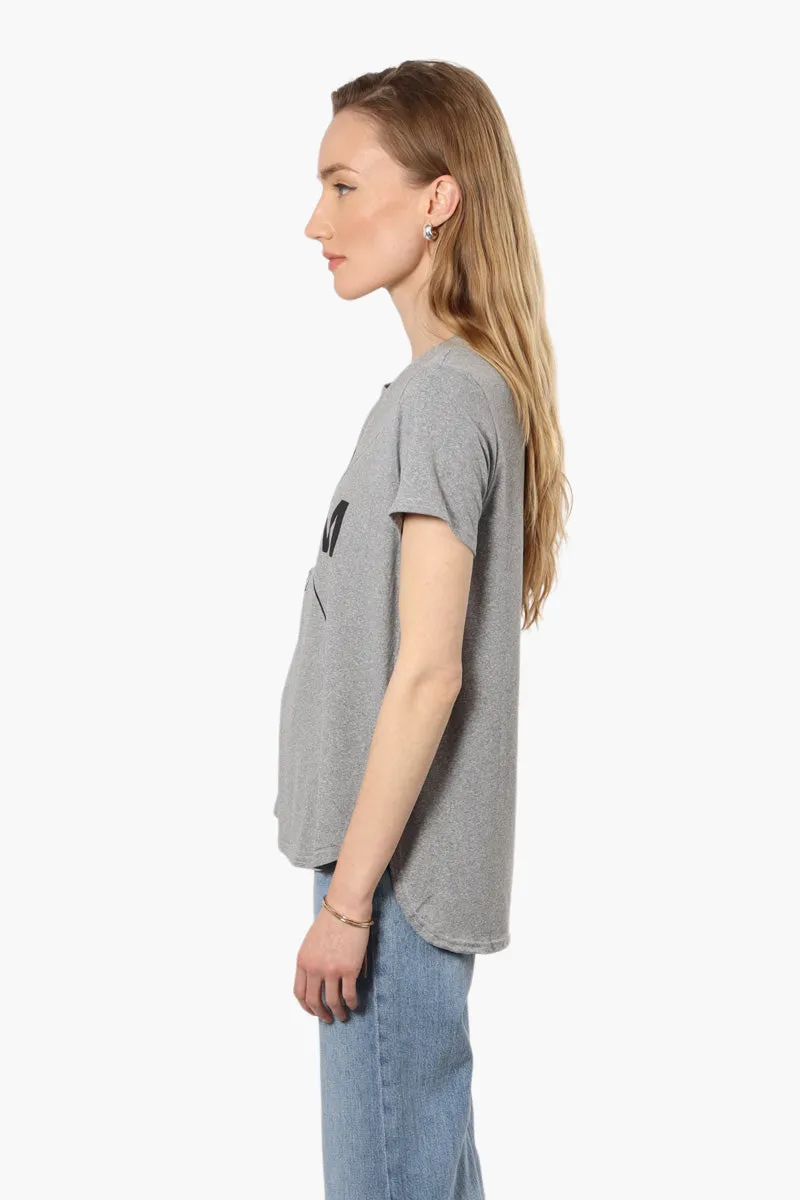 Magazine Mom Life Printed High Low Tee - Grey