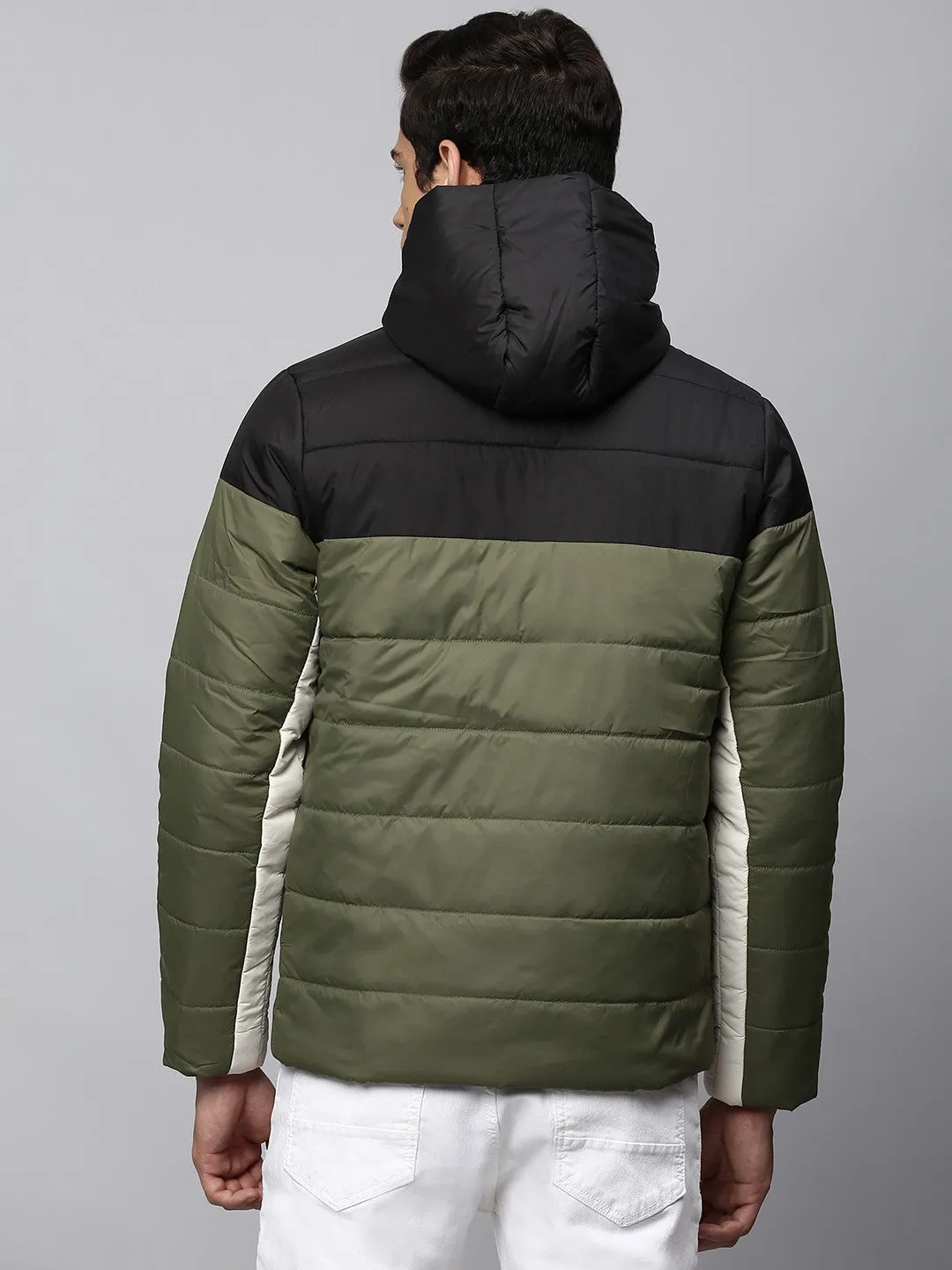 Mens Long-Sleeve Jacket - Lightweight Casual Winterwear  (Olive)