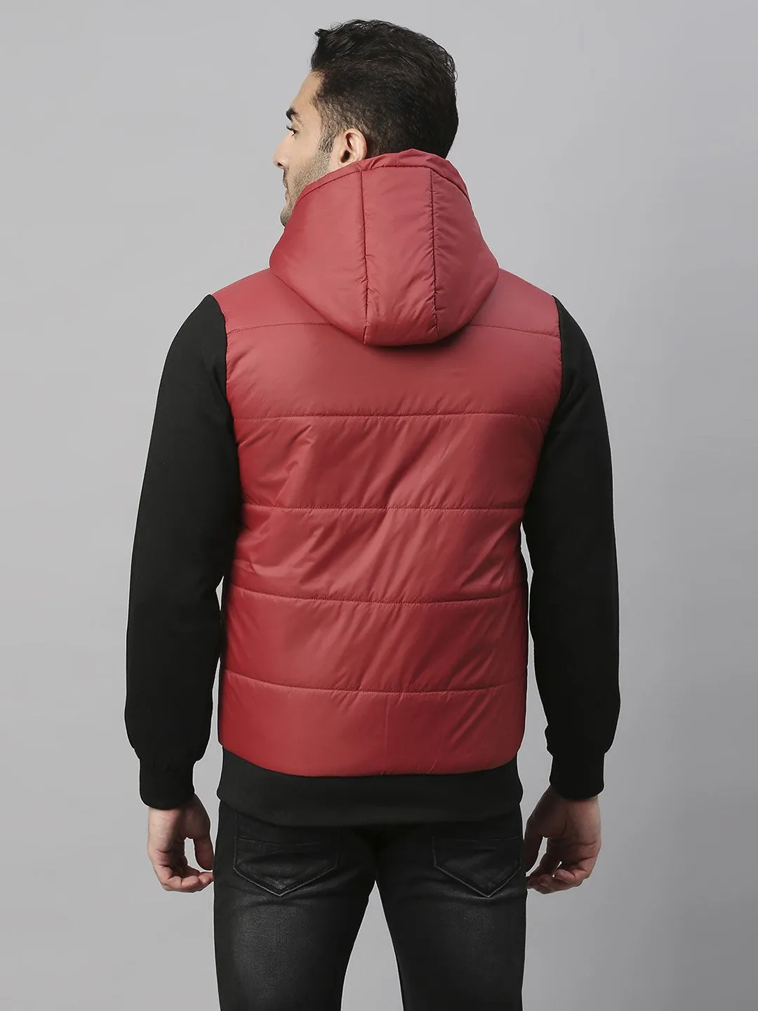 Mens Sleeveless Jacket - Lightweight Casual Winterwear  (Cherry)