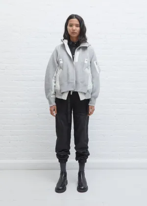 Nylon Twill Mix Hoodie