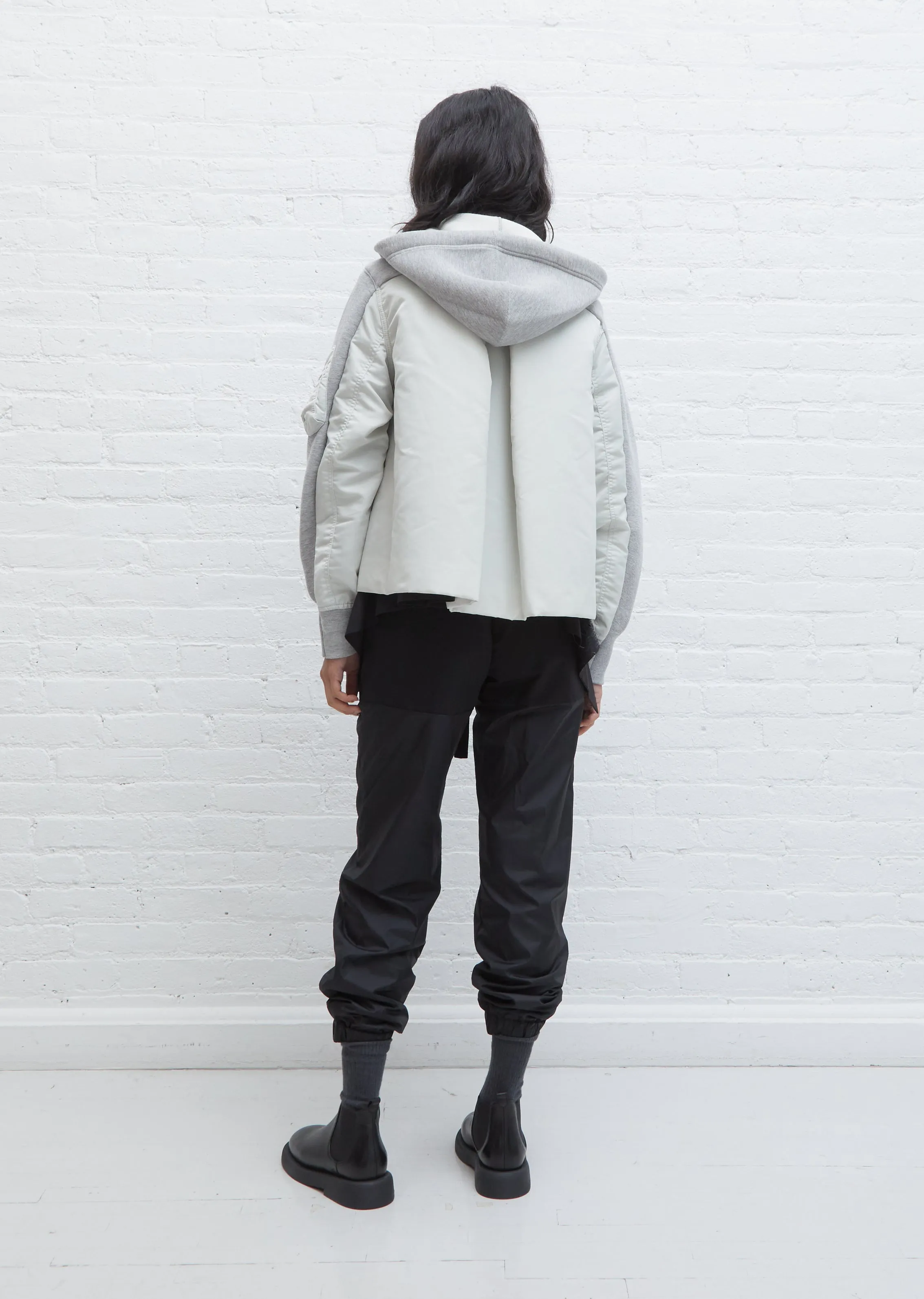 Nylon Twill Mix Hoodie