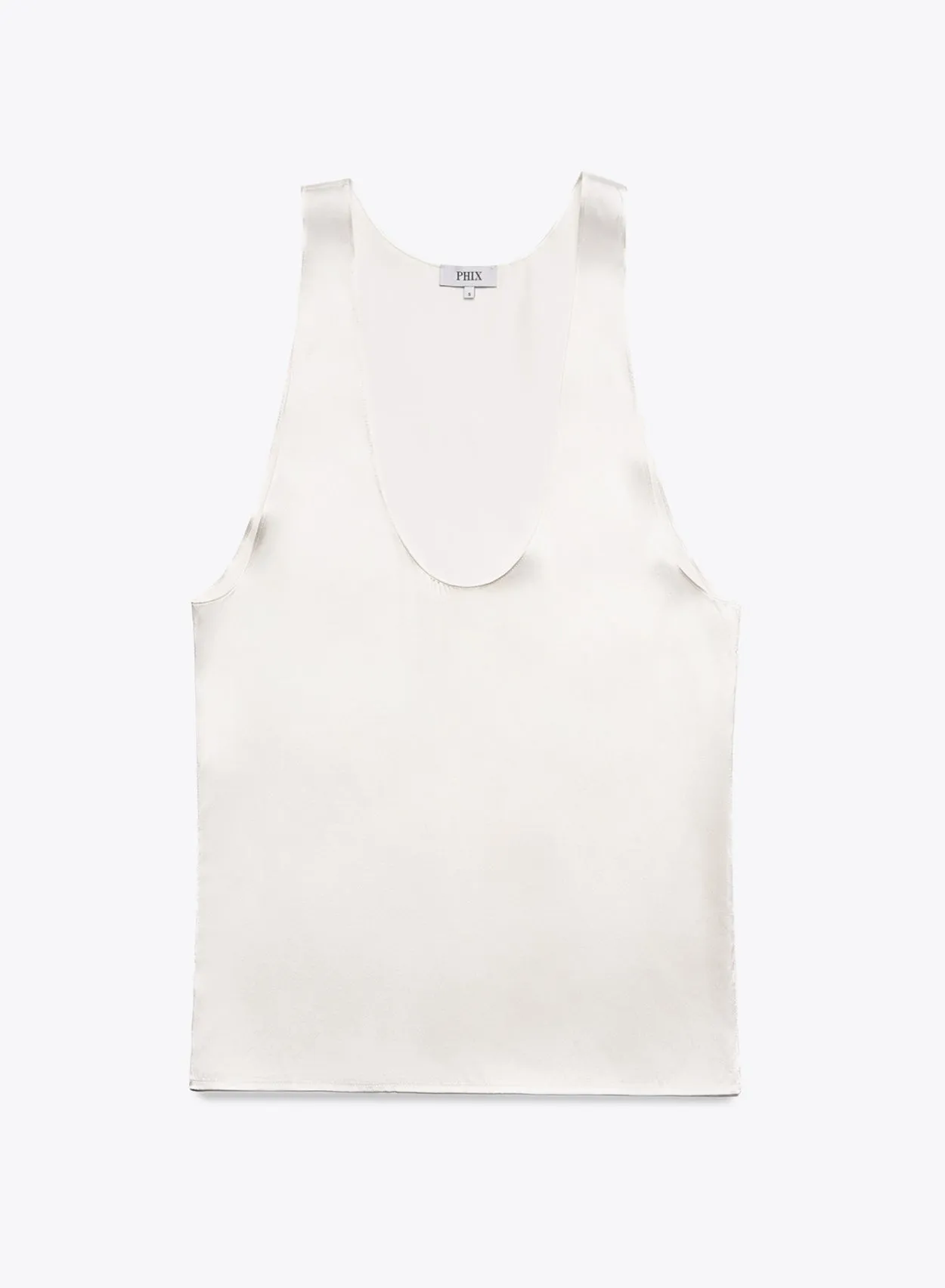 Pearl White Silk Scoop Neck Vest