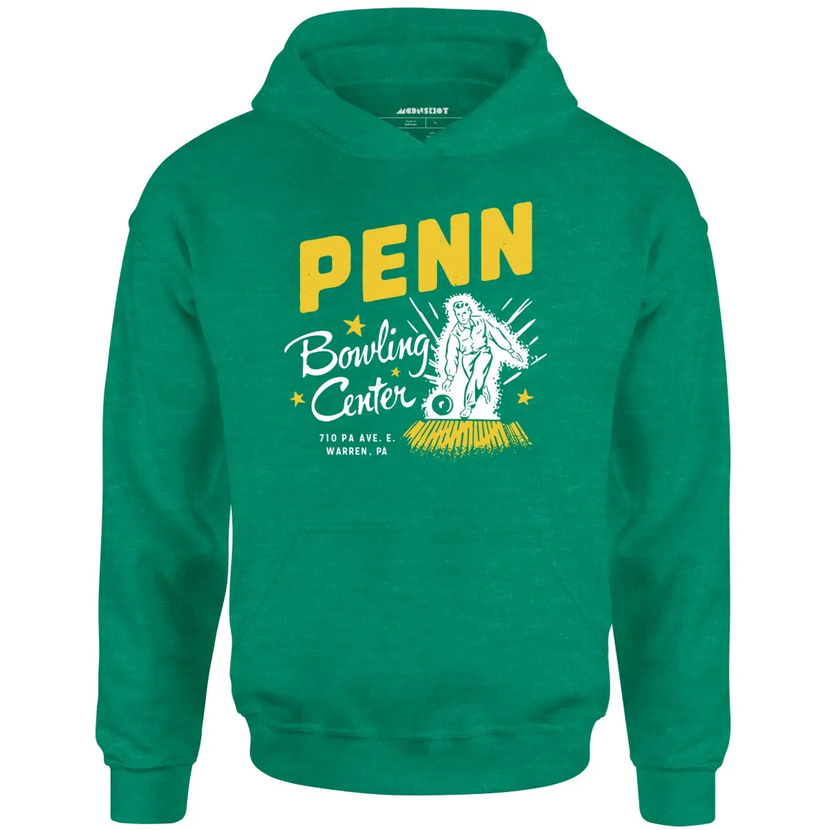 Penn Bowling Center - Warren, PA - Vintage Bowling Alley - Unisex Hoodie