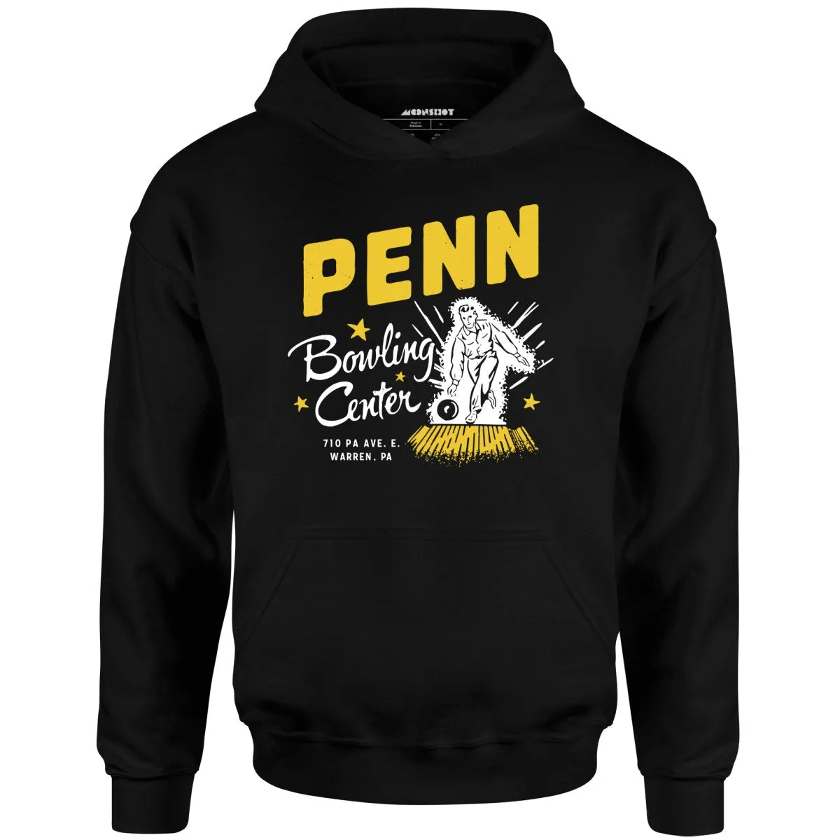 Penn Bowling Center - Warren, PA - Vintage Bowling Alley - Unisex Hoodie