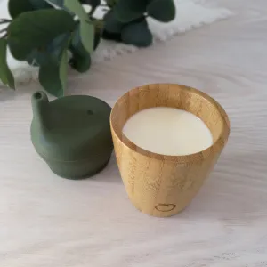 Plum Bamboo and Silicone Sippy Cup - Pesto