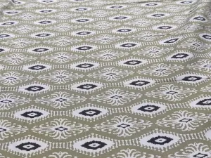 Precut Of 1 Meters Of Sage Green Motifs Printed Rayon Fabric