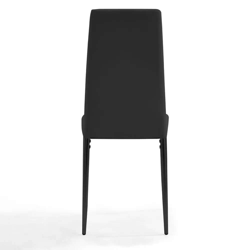 Rocco Concrete Effect Dining Table & 4 Sierra Chairs, Black with Black Legs