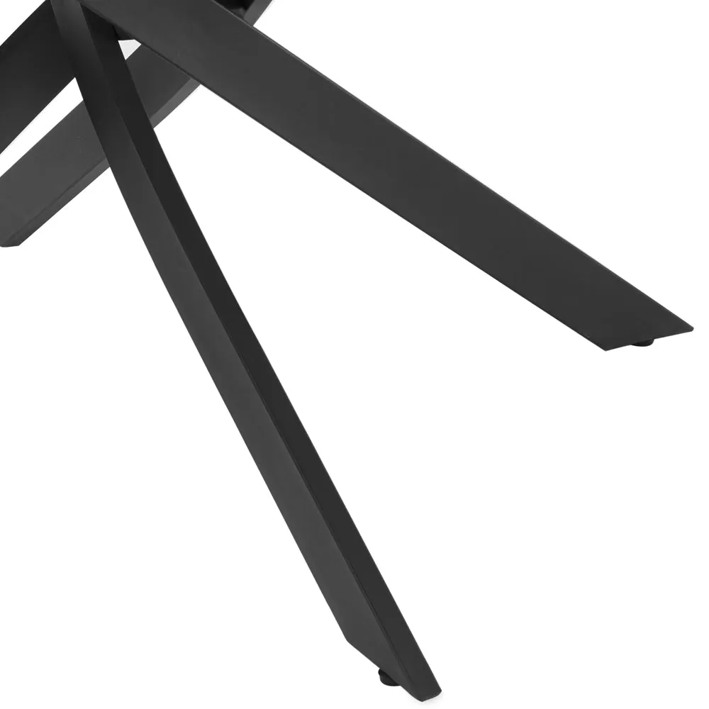 Rocco Concrete Effect Dining Table & 4 Sierra Chairs, Black with Black Legs